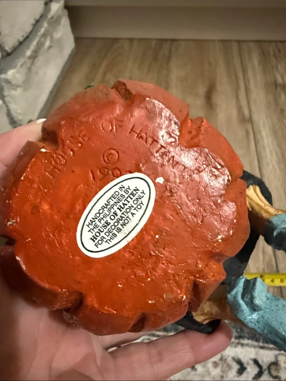 Halloween House Of Hatten Witch On Pumpkin Figurine 9” 1992 Folk Art